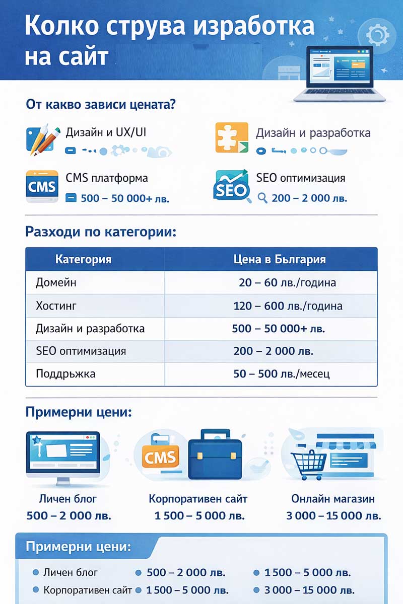 Колко струва изработка на сайт ?