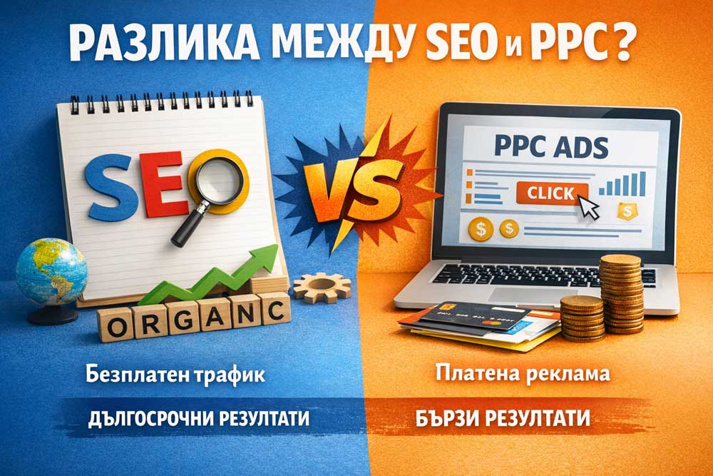 Разлика между SEO и PPC (Google Ads)